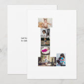 Zwart-wit letter L Fotocollage Bedankkaart (Voorkant / Achterkant)