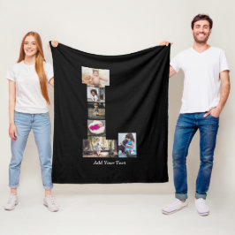 Zwart-wit letter L Fotocollage Fleece Deken