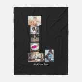 Zwart-wit letter L Fotocollage Fleece Deken (Voorkant)