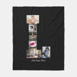 Zwart-wit letter L Fotocollage Fleece Deken