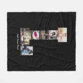 Zwart-wit letter L Fotocollage Fleece Deken (Voorkant (Horizontaal))