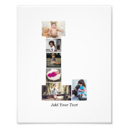 Zwart-wit letter L Fotocollage Foto Afdruk