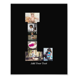 Zwart-wit letter L Fotocollage Foto Afdruk