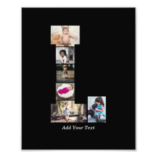 Zwart-wit letter L Fotocollage Foto Afdruk