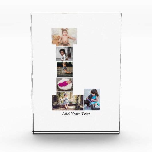 Zwart-wit letter L Fotocollage Fotoblokken (Voorkant)