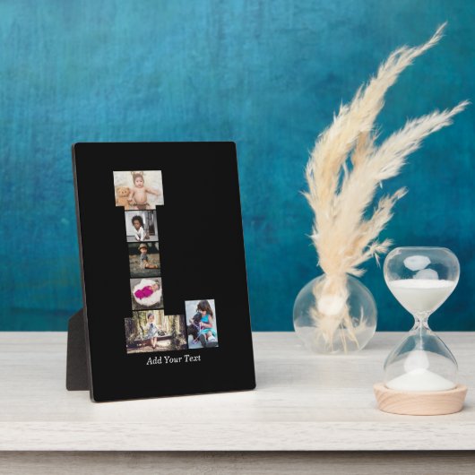 Zwart-wit letter L Fotocollage Fotoplaat (Zijkant)