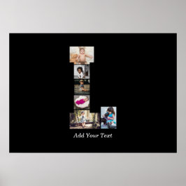 Zwart-wit letter L Fotocollage Poster