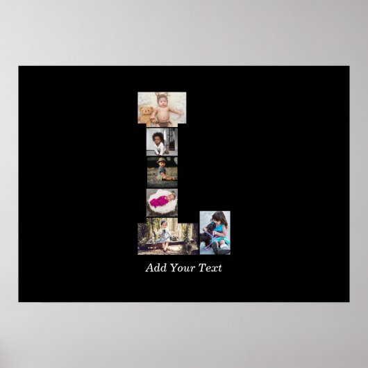 Zwart-wit letter L Fotocollage Poster (Voorkant)