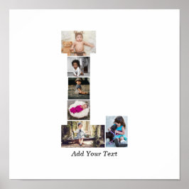 Zwart-wit letter L Fotocollage Poster