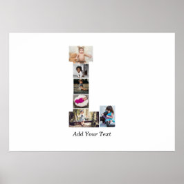 Zwart-wit letter L Fotocollage Poster