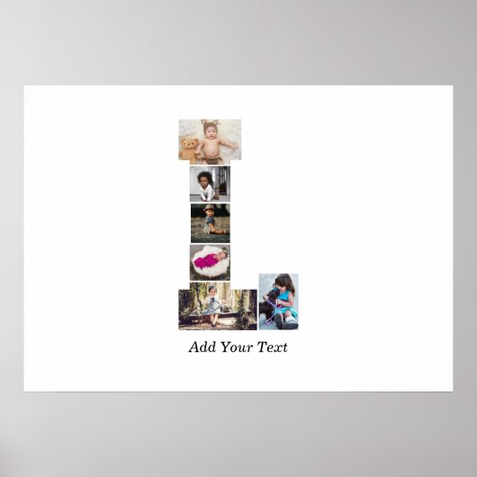 Zwart-wit letter L Fotocollage Poster (Voorkant)