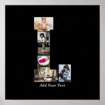 Zwart-wit letter L Fotocollage