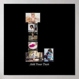 Zwart-wit letter L Fotocollage Poster
