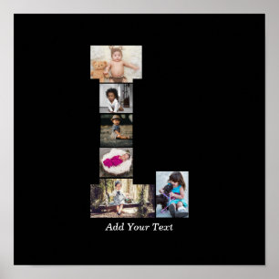 Zwart-wit letter L Fotocollage Poster