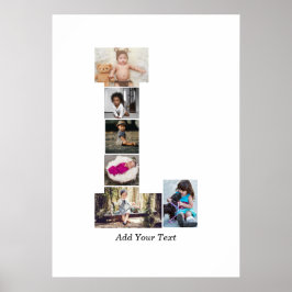 Zwart-wit letter L Fotocollage Poster