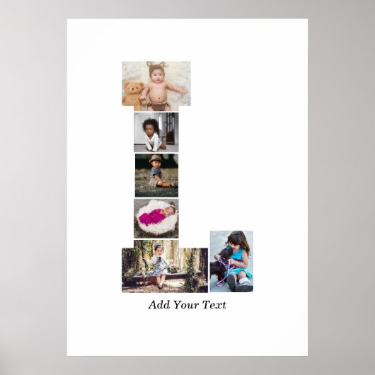 Zwart-wit letter L Fotocollage Poster (Voorkant)