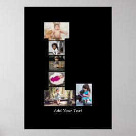 Zwart-wit letter L Fotocollage Poster