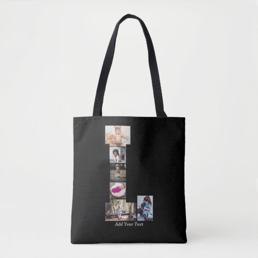Zwart-wit letter L Fotocollage Tote Bag (Voorkant)