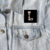 Zwart-wit letter L Fotocollage Vierkante Button 5,1 Cm (In situ)