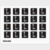 Zwart-wit letter L Fotocollage Vierkante Sticker (Vel)