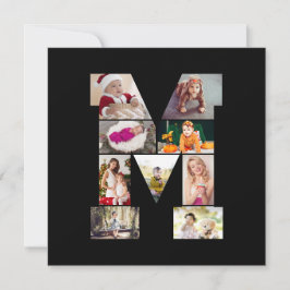 Zwart-wit Letter M Foto Collage Aankondiging