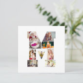 Zwart-wit Letter M foto collage Bedankkaart (Staand voorkant)