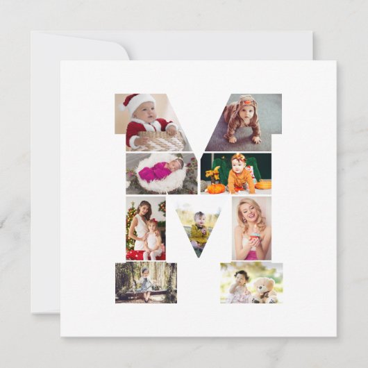 Zwart-wit Letter M foto collage Kaart (Voorkant)