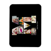 Zwart-wit Letter M Foto Collage Magneet (Verticaal)
