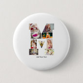 Zwart-wit Letter M Foto Collage Ronde Button 5,7 Cm (Voorkant)