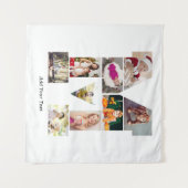 Zwart-wit Letter M Foto Collage Wandkleed (Voorkant (horizontaal))