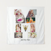 Zwart-wit Letter M Foto Collage Wandkleed (Voorkant)