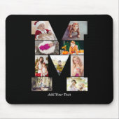 Zwart-wit Letter M Fotocollage Muismat (Voorkant)