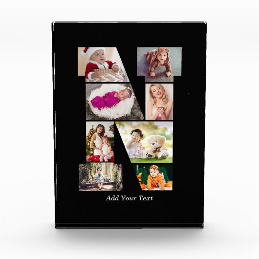 Zwart-wit Letter N Foto Collage (Voorkant)