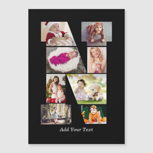 Zwart-wit Letter N Foto Collage (Voorkant)