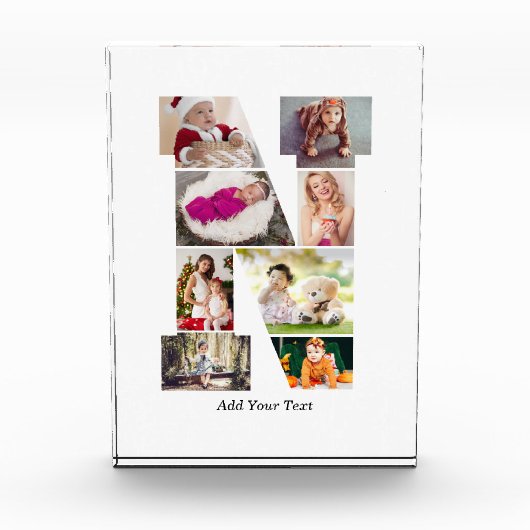 Zwart-Wit Letter N Foto Collage (Voorkant)