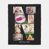 Zwart-Wit Letter N Foto Collage Fleece Deken (Voorkant)