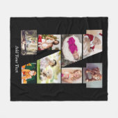 Zwart-Wit Letter N Foto Collage Fleece Deken (Voorkant (Horizontaal))