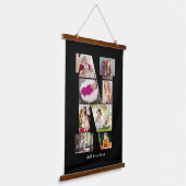 Zwart-wit Letter N Foto Collage Hangend Wandkleed (Gebogen)