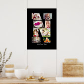 Zwart-wit Letter N Foto Collage Poster (Keuken)