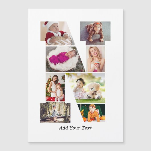 Zwart-wit Letter N Fotocollage (Voorkant)