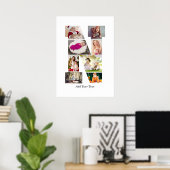 Zwart-wit Letter N Fotocollage Poster (Thuiskantoor)