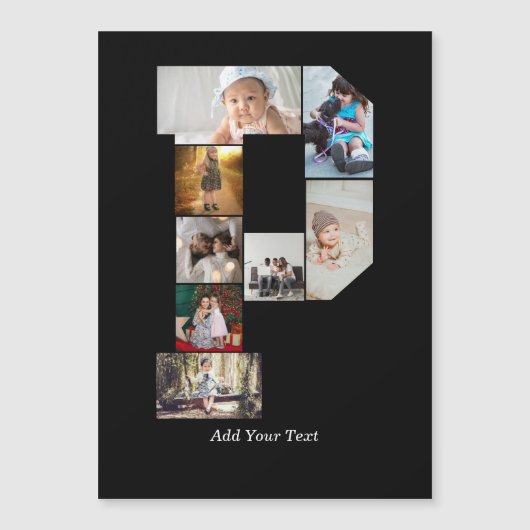 Zwart-wit Letter P Foto Collage (Voorkant)