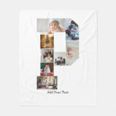 Zwart-wit Letter P Foto Collage Fleece Deken (Voorkant)
