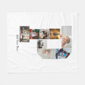 Zwart-wit Letter P Foto Collage Fleece Deken (Voorkant (Horizontaal))