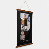 Zwart-wit Letter P Foto Collage Hangend Wandkleed (Gebogen)