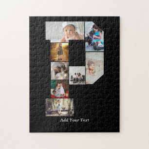 Zwart-wit Letter P Foto Collage Legpuzzel