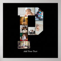 Zwart-wit Letter P Foto Collage