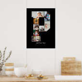 Zwart-wit Letter P Foto Collage Poster (Keuken)