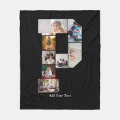 Zwart-wit Letter P Fotocollage Fleece Deken (Voorkant)
