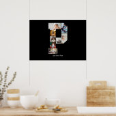 Zwart-wit Letter P Fotocollage Poster (Keuken)